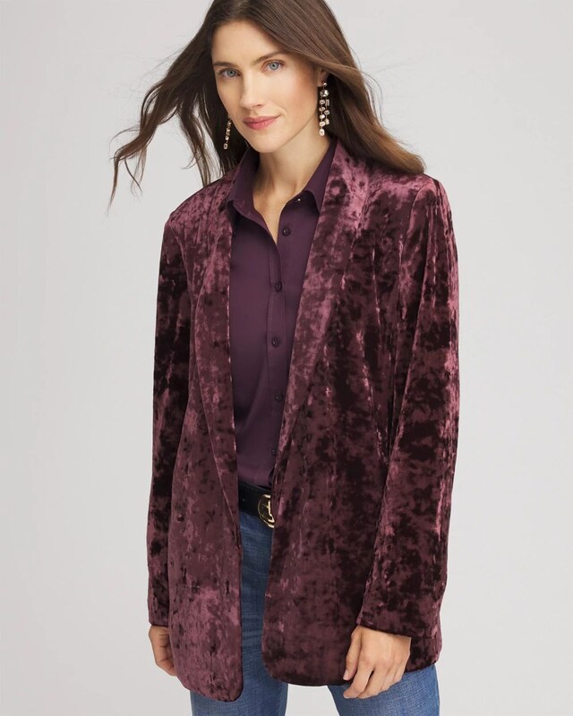 Crushed Velvet Blazer - image 1